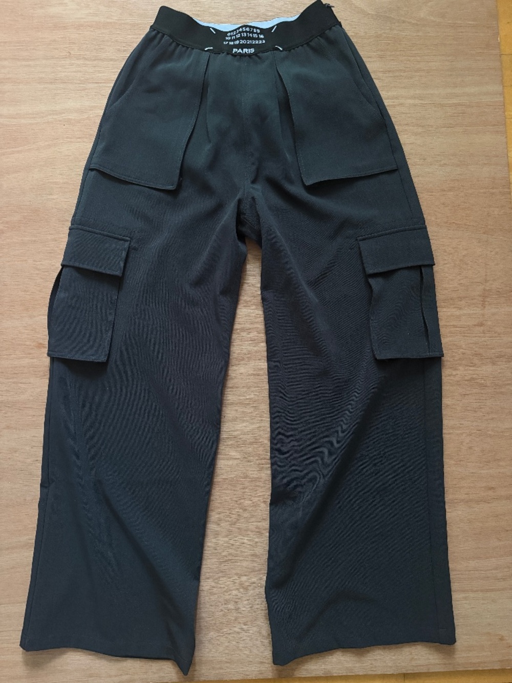 Maison Margiela wide leg cargo pants sz M 6 charcoal gray minimalist Paris Italy